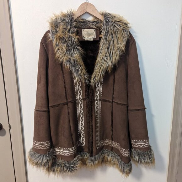 Vintage Penny Lane Learsi Jacket Afghan Fur Leather Embroidered Festival Boho - Picture 10 of 11